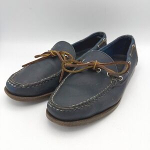 Northland Mens 9.5 Shoes Navy Blue Loafers Leather Boat Casual Slip On Top Sider